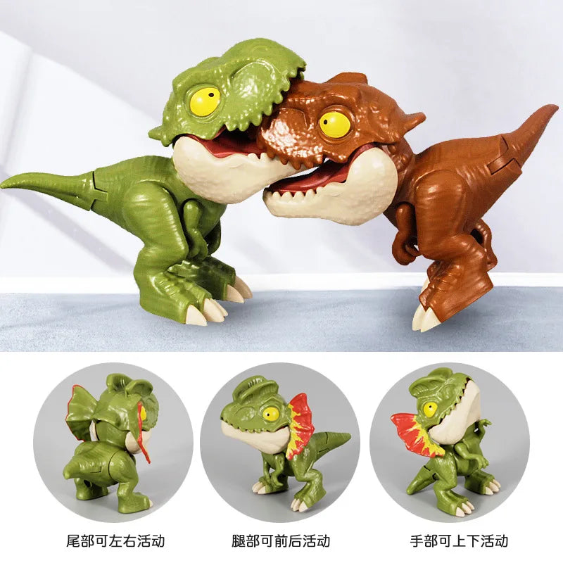 New Jurassic Finger Biting Dinosaur Model Toys Multi Joint Movable Tyrannosaurus Rex Canglong Finger Biting Dinosaurt Toys Gifts