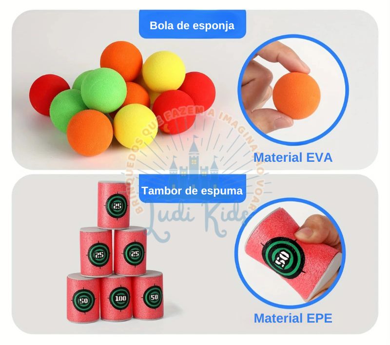 Brinquedo Educativo de Tiro ao Alvo com Bolas Macias